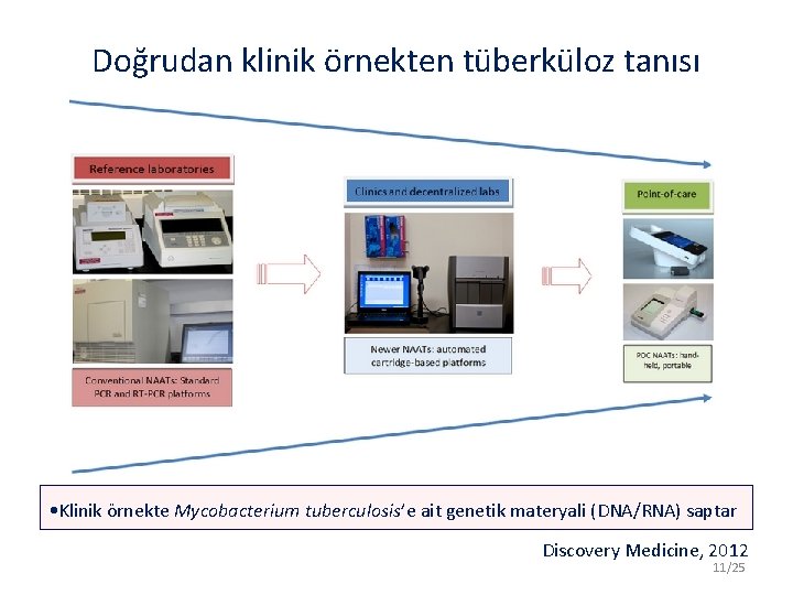 Doğrudan klinik örnekten tüberküloz tanısı • Klinik örnekte Mycobacterium tuberculosis’e ait genetik materyali (DNA/RNA)