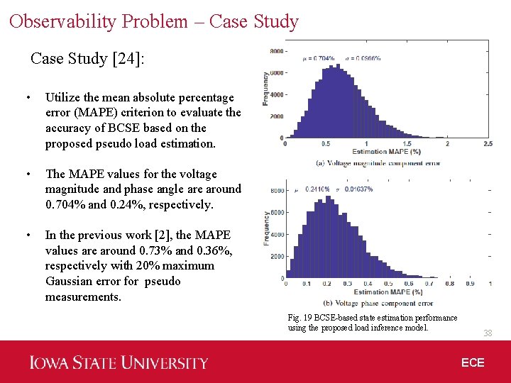 Observability Problem – Case Study [24]: • Utilize the mean absolute percentage error (MAPE)