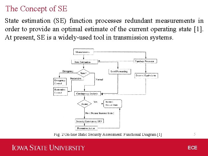 The Concept of SE State estimation (SE) function processes redundant measurements in order to