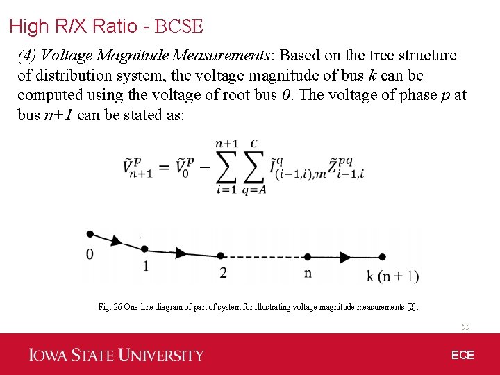 High R/X Ratio - BCSE (4) Voltage Magnitude Measurements: Based on the tree structure