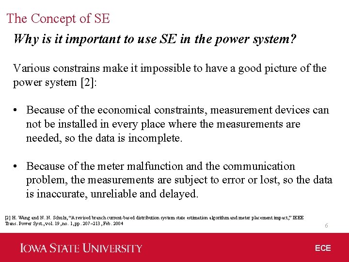 The Concept of SE Why is it important to use SE in the power