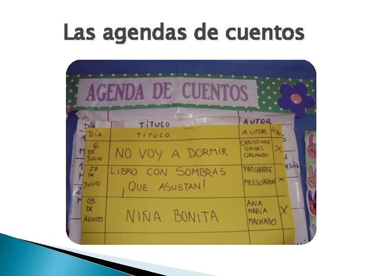 Las agendas de cuentos 