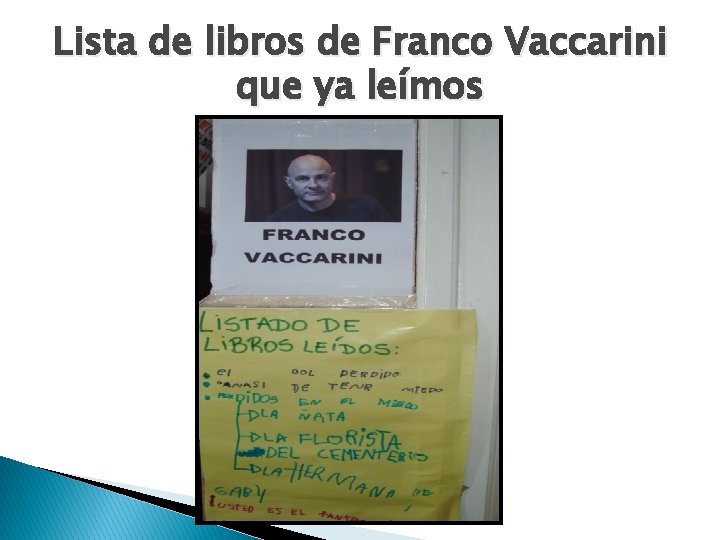 Lista de libros de Franco Vaccarini que ya leímos 