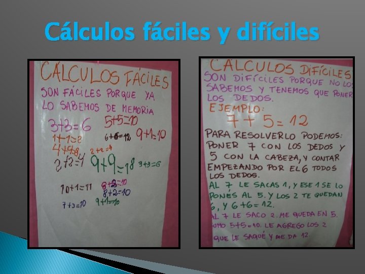 Cálculos fáciles y difíciles 