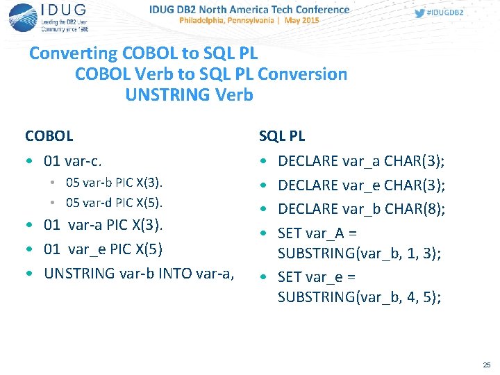 Converting COBOL to SQL PL COBOL Verb to SQL PL Conversion UNSTRING Verb COBOL
