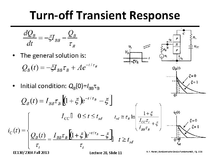 Turn-off Transient Response • The general solution is: • Initial condition: QB(0)=IBBt. B EE