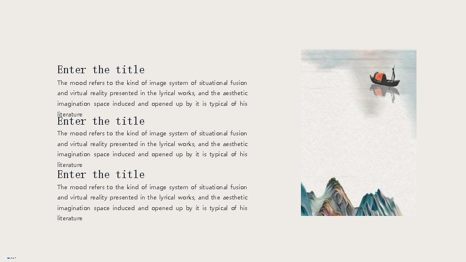 Enter the title The mood refers to the kind of image system of situational Enter the title The mood refers to the kind of image system of situational