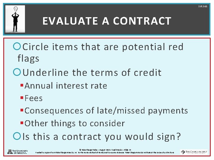 2. 6. 2. G 1 EVALUATE A CONTRACT Circle items that are potential red