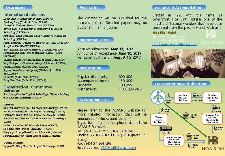 Organizers International advisors Li-Jen Chen (National Taiwan Univ. , TAIWAN) Jian Ping Gong (Hokkaido