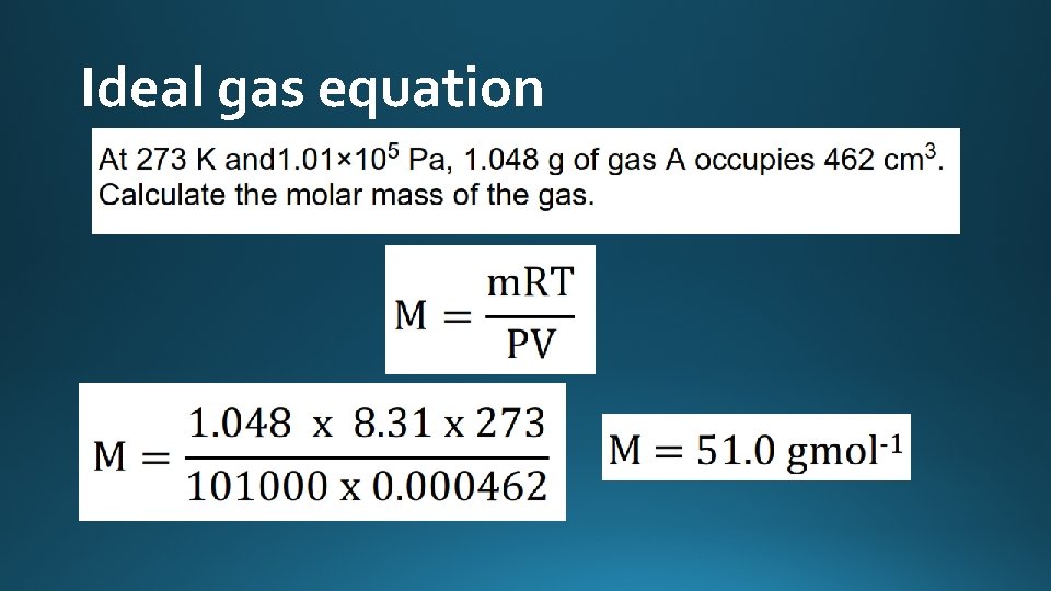 Ideal gas equation 