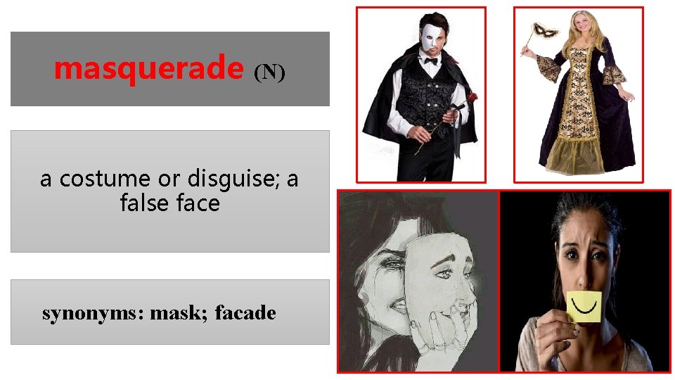 bronx masquerade Vocabulary 3 A Fall 2019 masquerade