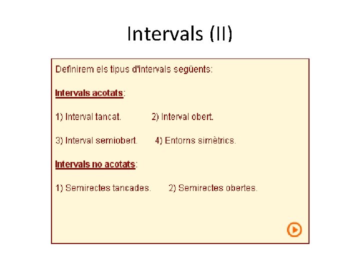 Intervals (II) 