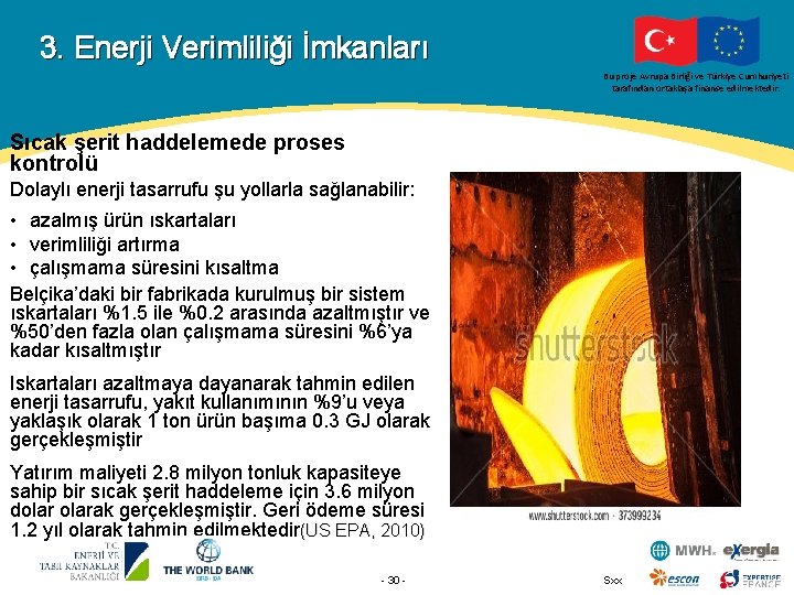 3. Enerji Verimliliği İmkanları Bu proje Avrupa Birliği ve Türkiye Cumhuriyeti tarafından ortaklaşa finanse