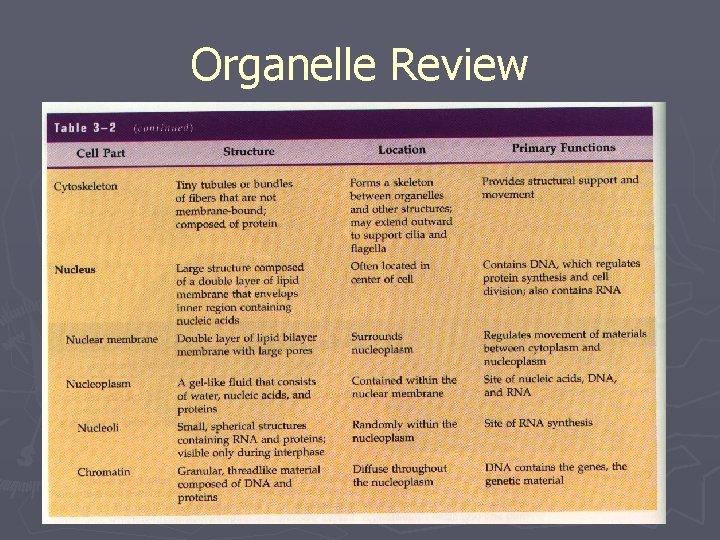 Organelle Review 