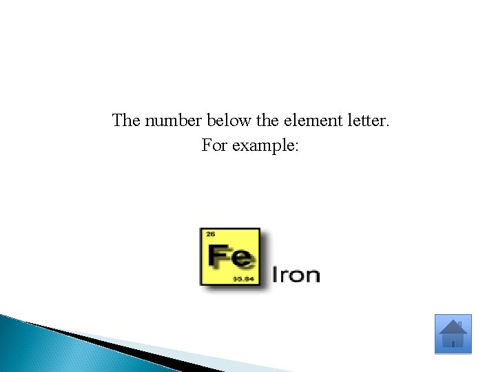 The number below the element letter. For example: 55. 84 