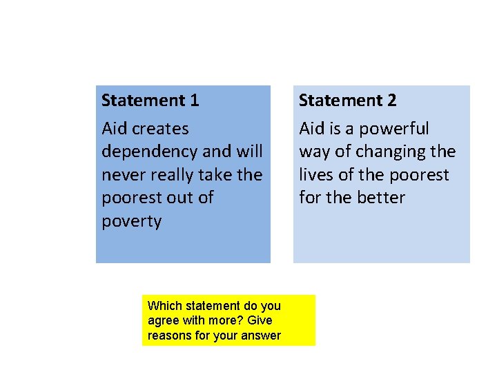 Which statement do you agree with? and give reasons for your answer Statement 1