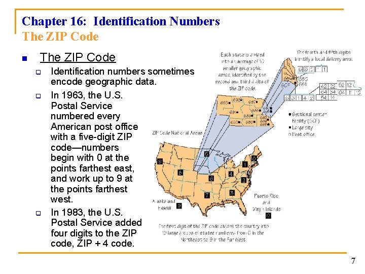 Chapter 16: Identification Numbers The ZIP Code n The ZIP Code q q q