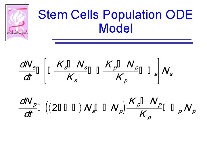 Stem Cells Population ODE Model 