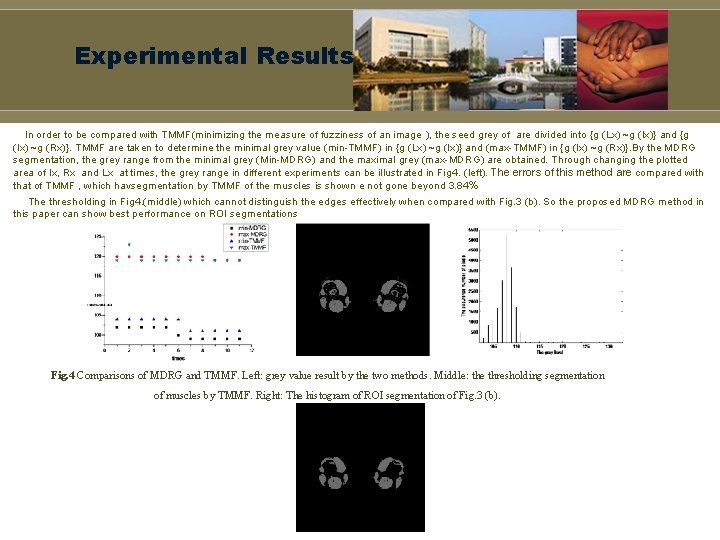 Experimental Results In order to be compared with TMMF(minimizing the measure of fuzziness of