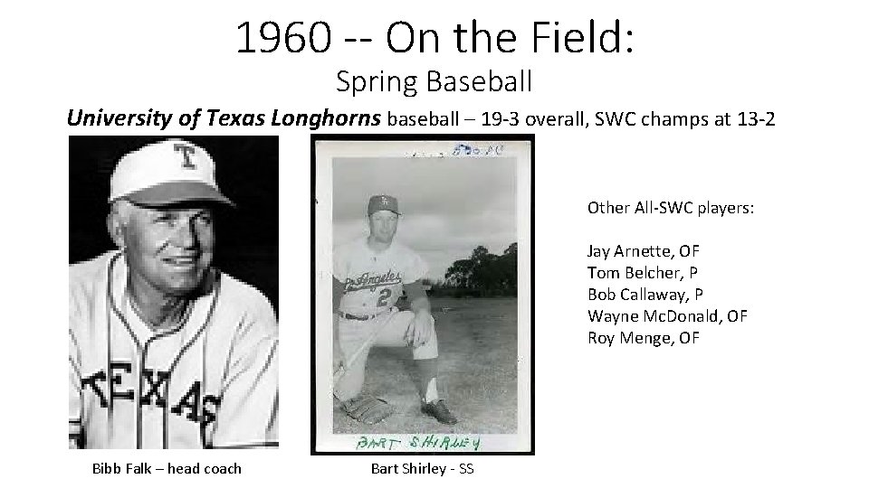 1960 -- On the Field: Spring Baseball University of Texas Longhorns baseball – 19