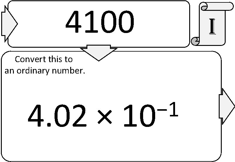 4100 Convert this to an ordinary number. 4. 02 × − 1 10 i