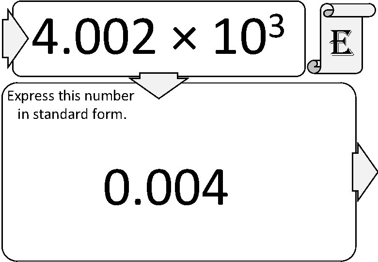 4. 002 × 3 10 Express this number in standard form. 0. 004 e