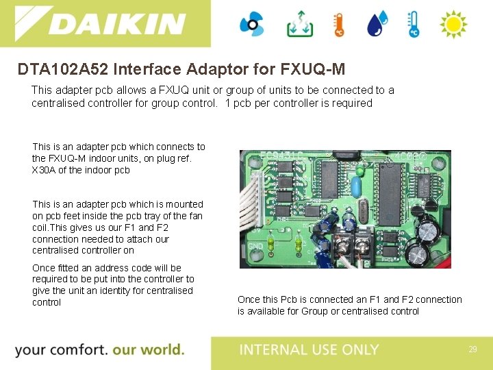 DTA 102 A 52 Interface Adaptor for FXUQ-M This adapter pcb allows a FXUQ