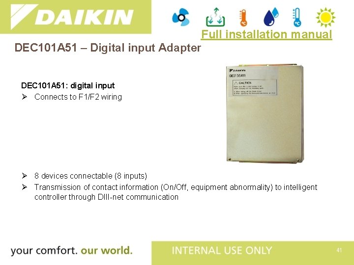 Full installation manual DEC 101 A 51 – Digital input Adapter DEC 101 A