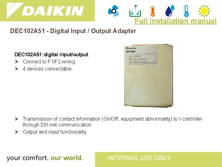 Full installation manual DEC 102 A 51 - Digital Input / Output Adapter DEC