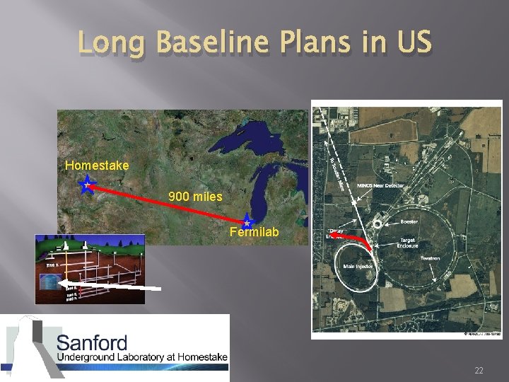 Long Baseline Plans in US Homestake 900 miles Fermilab 22 
