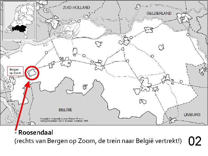 Bergen op Zoom - Roosendaal (rechts van Bergen op Zoom, de trein naar België