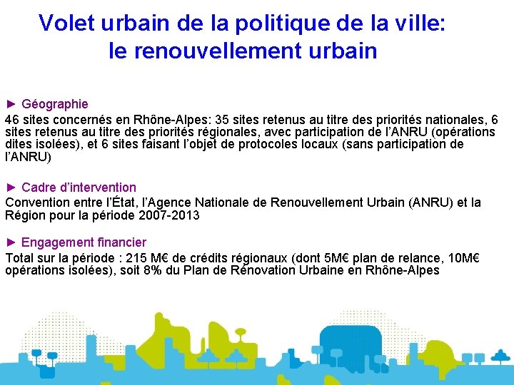 Volet urbain de la politique de la ville: le renouvellement urbain ► Géographie 46