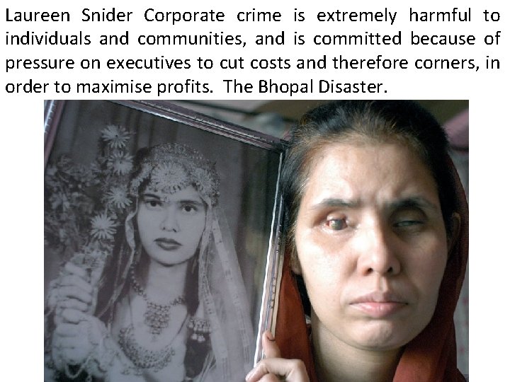 Laureen Snider Corporate crime is extremely harmful to individuals and communities, and is committed