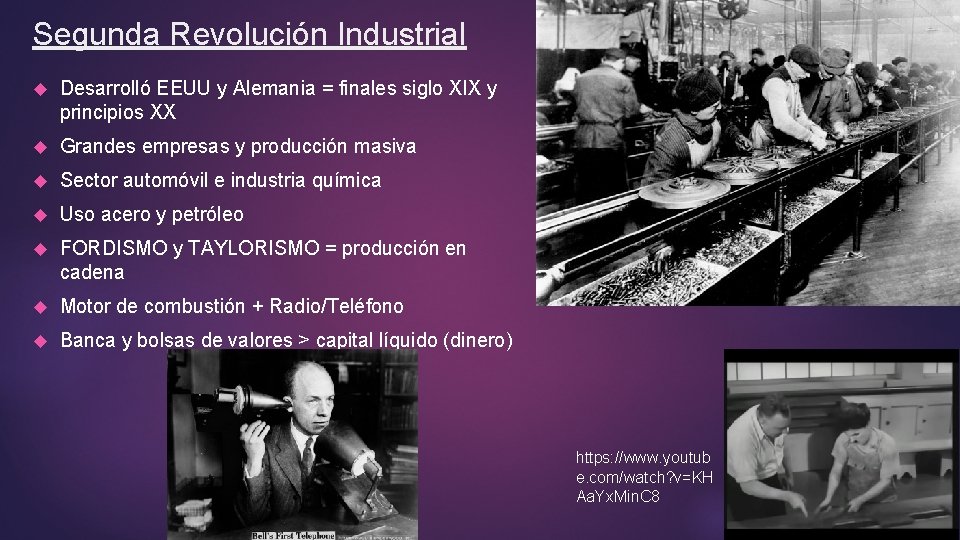 Segunda Revolución Industrial Desarrolló EEUU y Alemania = finales siglo XIX y principios XX