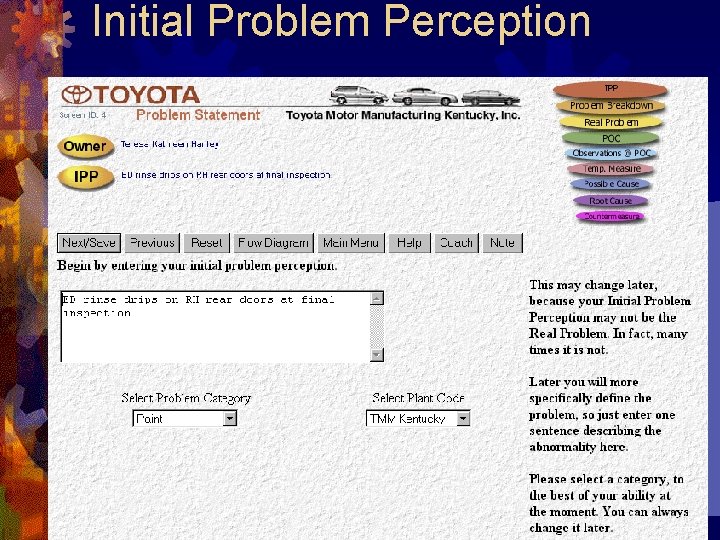 Initial Problem Perception 