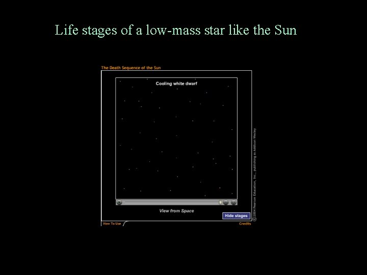 Life stages of a low-mass star like the Sun 