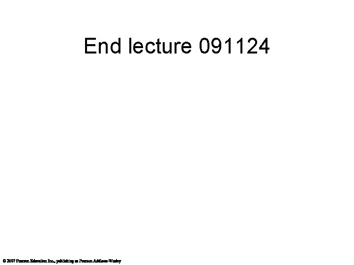 End lecture 091124 