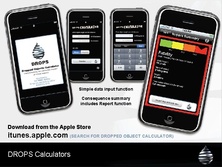  • • • Simple data input function Consequence summary includes Report function •