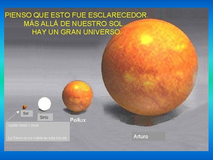 PIENSO QUE ESTO FUE ESCLARECEDOR. MÁS ALLÁ DE NUESTRO SOL…. HAY UN GRAN UNIVERSO.