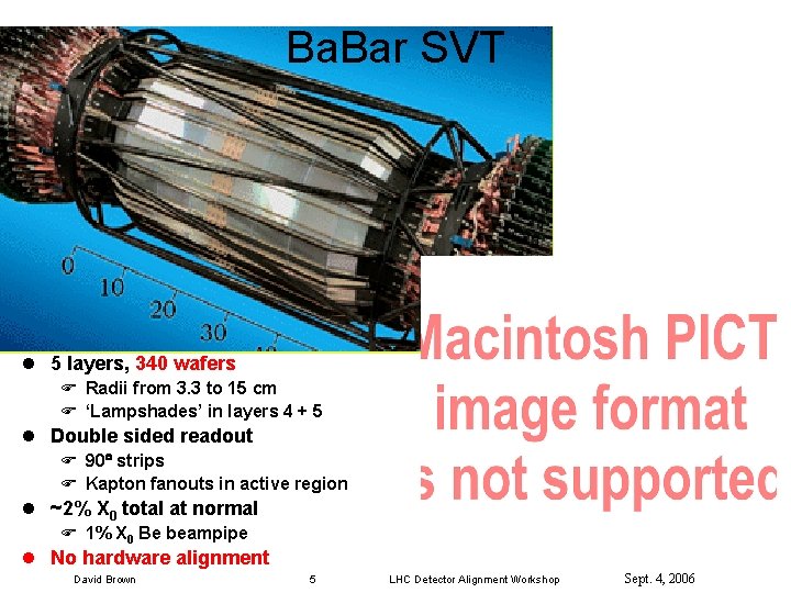 Ba. Bar SVT l 5 layers, 340 wafers F Radii from 3. 3 to