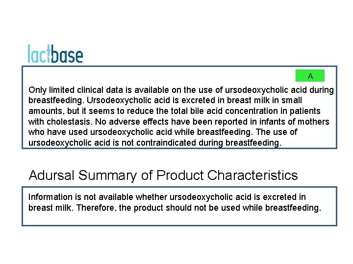 A Only limited clinical data is available on the use of ursodeoxycholic acid during
