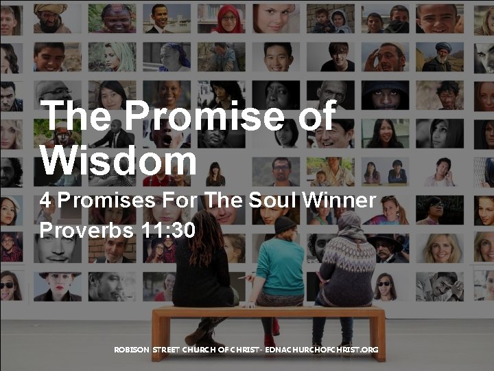 The Promise of Wisdom 4 Promises For The Soul Winner Proverbs 11: 30 ROBISON