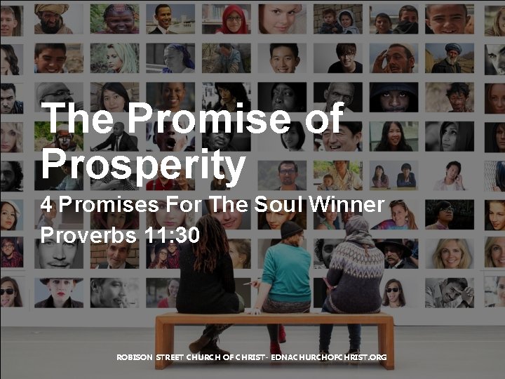 The Promise of Prosperity 4 Promises For The Soul Winner Proverbs 11: 30 ROBISON