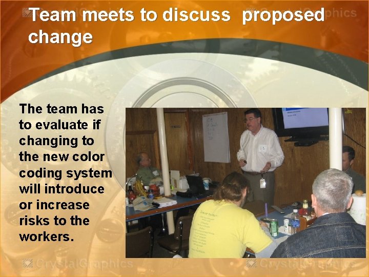 Team meets to discuss proposed change The team has to evaluate if changing to