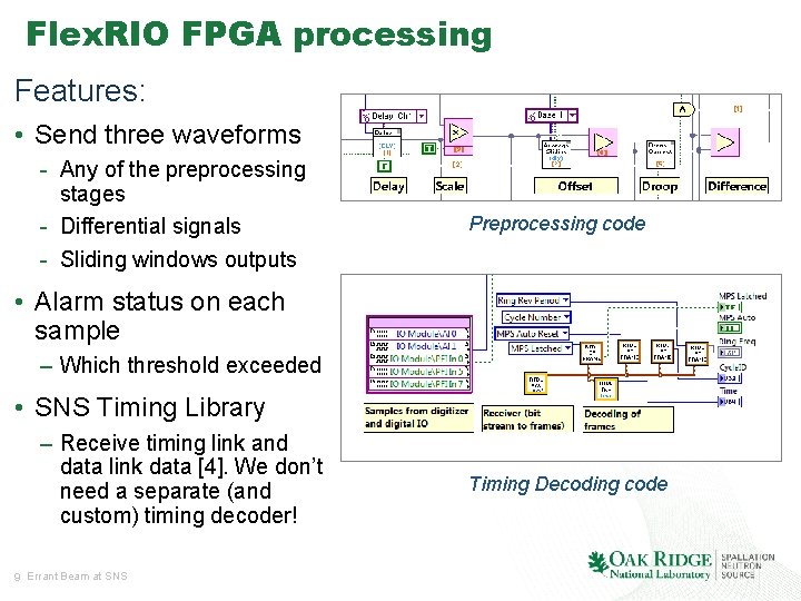 Flex. RIO FPGA processing Features: • Send three waveforms - Any of the preprocessing