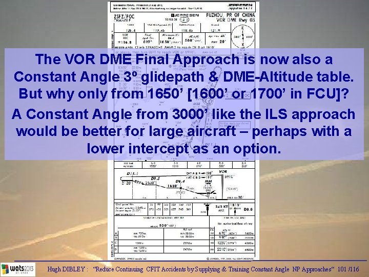 The VOR DME Final Approach is now also a Constant Angle 3º glidepath &