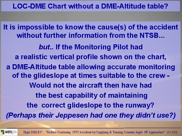 LOC-DME Chart without a DME-Altitude table? It is impossible to know the cause(s) of