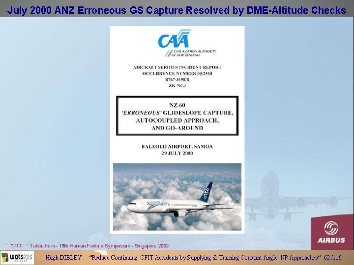 July 2000 ANZ Erroneous GS Capture Resolved by DME-Altitude Checks Hugh DIBLEY : “Reduce