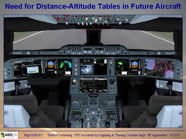 Need for Distance-Altitude Tables in Future Aircraft Hugh DIBLEY : “Reduce Continuing CFIT Accidents