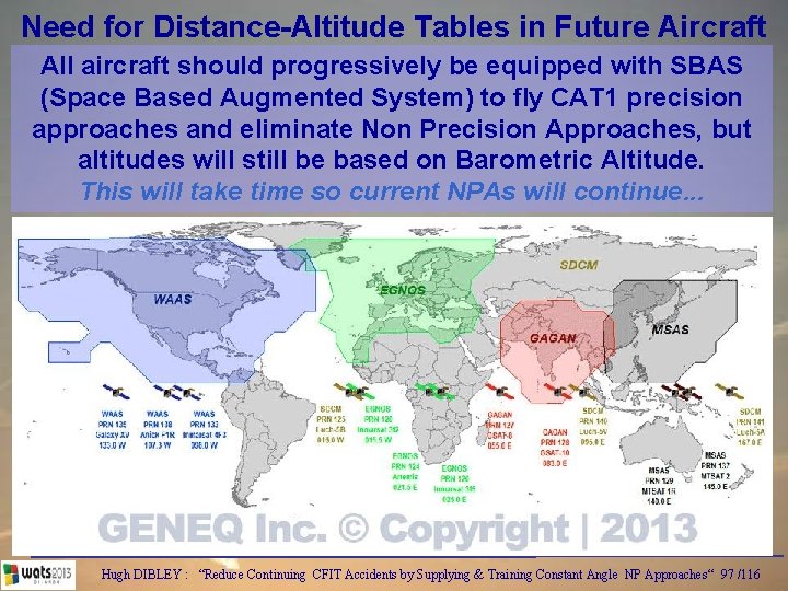 Need for Distance-Altitude Tables in Future Aircraft All aircraft should progressively be equipped with
